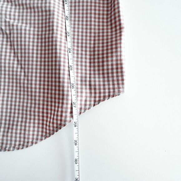 Calvin Klein Mens Slim Fit Collared Dress Shirt Checked Gray Pink Size Medium - Picture 6 of 9
